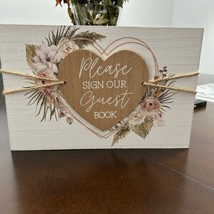 Rustic Guest Book Sign with Floral Design